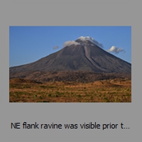 NE flank ravine was visible prior to eruption